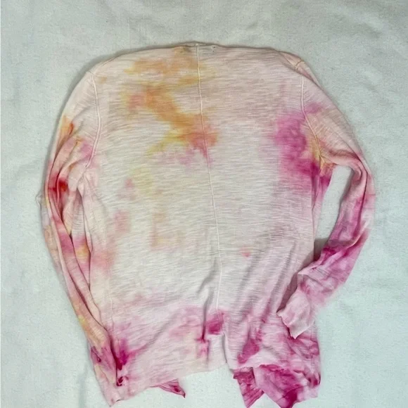Upcycled Ice Dyed Banana Republic long sleeve open front cardigan pockets medium - Picture 6 of 6